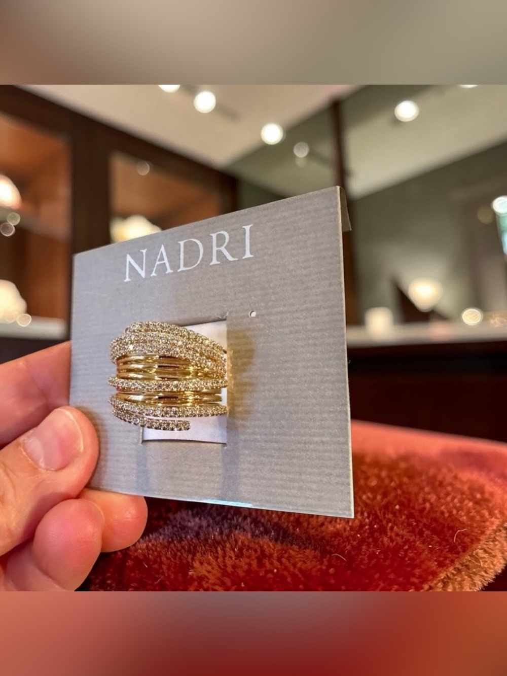 NADRI NWT Authentic RARE Timeless Party Holiday Formal CZ Bypass Statement Ring
